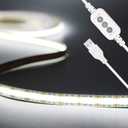 PAUTIX 5V USB LED Strip Light 6.56ft/2m, 640LEDs 1200lm Dimmable COB LED Strip 6000K Daylight White CRI90+ USB Powered Backlight for Sewing Machine,Mirror, Cabinet, Wardrobe, DIY Lighting Project