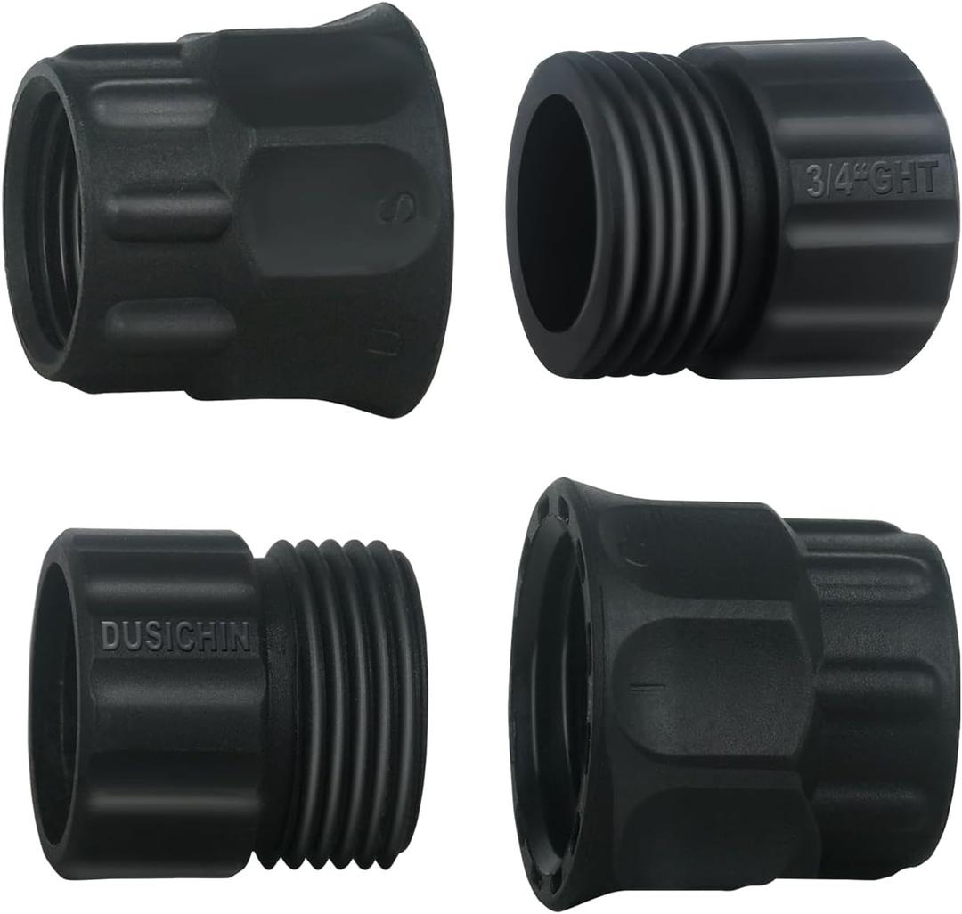 DUSICHIN Garden Hose Connector Pressure Washer Gun to Water Garden Hose Adapter, 3/4 INCHES GHT Male And Female to Power Washer Wand Handle M22 Female Fitting 3/4" GHT To M22 Joint DUS2623
