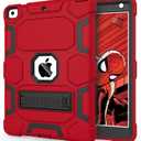 CCMAO iPad 6th Generation Cases, iPad 5th Generation Case, iPad 9.7 Case, iPad Air 2 Case, Hybrid Shockproof Rugged Drop Protection Case Built with Kickstand, Red+Black