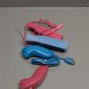 Wii Controller 2 Pack, Wii Remote Controller and Nunchuck Joystick with Silicone Case and Wrist Strap for Holiday (Pink and Blue)