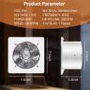 6 Inch Exhaust Fan, 382 CFM Kitchen Exhaust Fan, Wall Mounted Garage Ventilation Fan, High Airflow Extractor Fan Basement Extractor Fan with Backdraft Damper Ideal for Attic Greenhouse Basement Shed