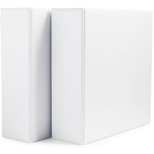 Amazon Basics 3 Ring Binders, 2 Pack, D-Ring Organizer for School, Home Office, White
