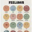 TLESKE Boho Classroom Feelings Emotions Chart Poster Hanger Frame for Toddlers Kids, Homeschool Hanging Wall Art Room Decor for Nursery Playroom, Preschool Prek Learning Educational Poster, 16x24 (24L" x 16W")