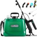 Battery Powered Garden Sprayer 2 Gallon, Rechargeable Pump Sprayer with 4 Mist Nozzles & Retractable WandPortable Water Electric Sprayers in Lawn and Garden with Adjustable Shoulder StrapGreen