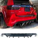 Rear Bumper Diffuser 3Pcs for Jeep Grand Cherokee SRT 2014 2015 2016 2017 2018 2019 2020 2021 Rear Lower Bumper Lip Diffuser Spoiler (Glossy Black)