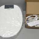 WLJBIDET Bidet Toilet Seat with Remote Control, Electronic Heated Bidet Seat with Adjustable Warm Water and Pressure, Warm Air Drying, Display Screen, Night Light, Slow Closed Toilet Lid, Round