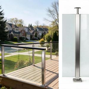 VOTWOOFV 43.5" Glass Railing Post,Middle Post with Top Handrail Bracket