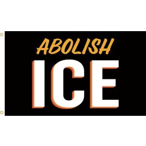 2 x WENWELL Abolish ICE Flag Tapestry 3x5 Feet,Fuck Ice Rally Flag,No Human Is Illegal Banner,Patriotic Theme, Wall Decoration, Indoor/Outdoor Use