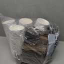 Ginkgo 100 Pack 12 oz Disposable Coffee Cups with Lids and Sleeves, To Go Leak-Proof Black Paper Cups for Picnics, Parties, Travel, Offices and Coffee Bar Supplies