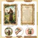 AceOrbit 30 Pcs Holy Prayer Cards Wood St. Francis Prayer for Peace Religious Holy Card for Church Prayers First Communion Christening Memorial Engrave Guest Gift Catholic Gifts