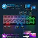 Wireless Keyboard and Mouse Combo, RGB Backlit, Rechargeable & Light Up Letters, Full-Size, Soft Typing, Sleep Mode, 2.4GHz Quiet Keyboard Set for Mac, Windows, Laptop, PC, Trueque (Ink Black)