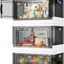 Storage Bins with Lids - 144QT Large Plastic Storage Bins Closet Organizers and Storage, Foldable Stackable Storage Containers for House Organizing Bedroom Dorm Room (3-Tier 48QT(3 Lids))