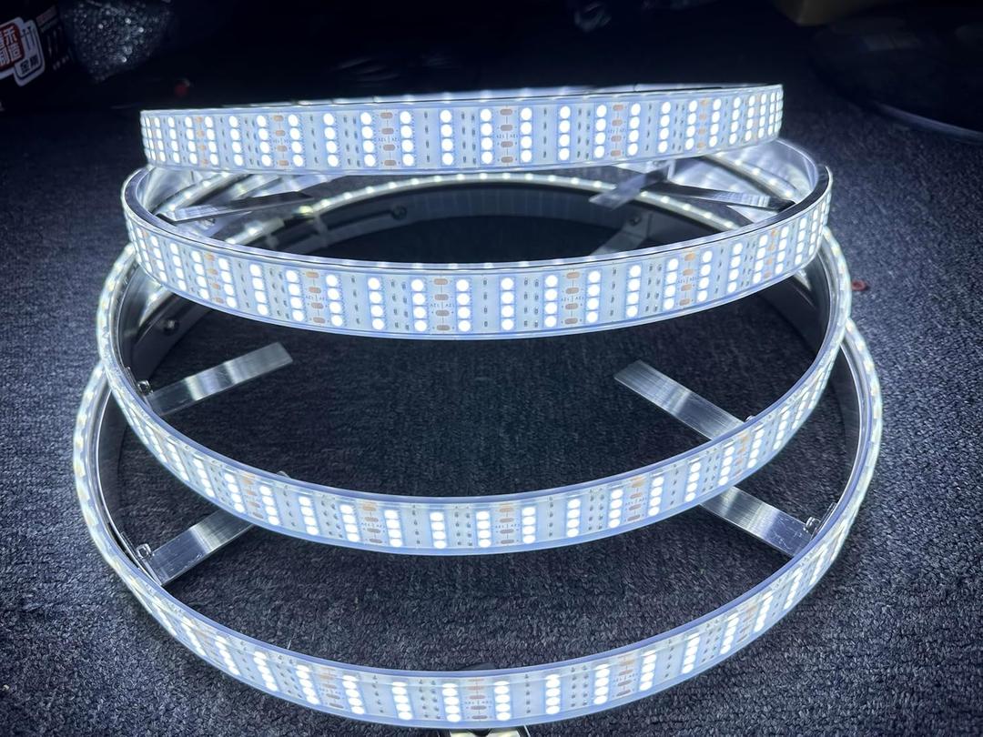 SDO 15.5" Quad Row Pure White Rim Lights Flashing/Breathe LED Illuminated Wheel Ring Light High Intensity Cold White Tire Light for Car Truck Vehical Switch/Remote Ctrl(15.5'')