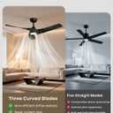 TALOYA 52 inch Modern Ceiling fans with Lights and remote, 3 Curved Blades
