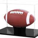 Football Display Case Full Size, Acrylic Clear Box with Stand, UV Protected Memorabilia Holder, for Autographed Football Fans & Collectors, Sports Collectibles