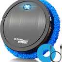 Robot Vacuum and Mop,Fully Automatic Intelligent Mute Sweeping Robot Smart Floor Mop for Tile, Wood, Marble Floors, Ultra-Quiet 45dB, Super Suction, 60min Runtime(Black)