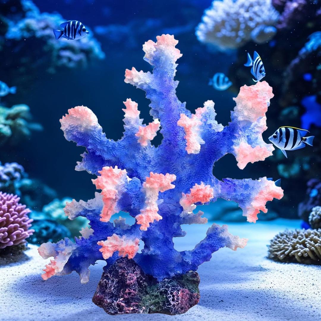 Polyresin Coral Ornament for Fish Tank Decorations,Aquarium Landscape Decor - Safe for Saltwater & Freshwater