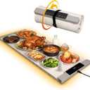 Warming Mat for Food Extra Large 35.4"x13.4" 7 Temperature Settings Silicone Food Warming Mat Roll up Food Warmer with Full Surface Heating Warming Pad Electric Warming Tray for Buffets Party Home