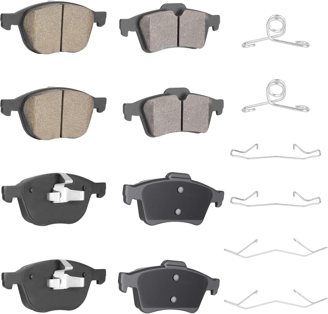 Front and Rear Ceramic Brake Pads Set Fit for Ford Escape 2013-2016 for Focus 2012-2018 for Mazda 3 2005-2013 for Mazda 5 2006-2010 2012-2015-8PCS