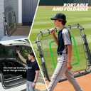 Portable Pro Rebounder Baseball Softball 3' x 3' Foldable Heavy Duty Pitch Back Bounce Trainer Adjustable Dual Rebound Modes (Predictable and Random)
