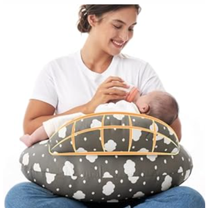Momcozy Original Nursing Pillow for Breastfeeding-Pioneering Safety Fence- Wider Feeding Pillows for More Support for Mom & Baby- Easier Nursing & Hand Free- Fit for All, Removable Cotton Cover (Pink)