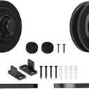 skysen Sliding Barn Door Hardware Roller Set Black (T Shape Roller Set)