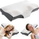 Ergonomic Contour Pillow with Soft Memory Foam for Side, Back & Stomach Sleepers, Normal Size