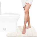 Yimobra Memory Foam Toilet Bath Mat U-Shaped, Commode Contour Rug, Soft and Comfortable, Super Water Absorbent, Non-Slip, Thick, Machine Wash Bathroom Commode Contour Rug, 24 X 20 Inches, Cream