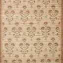 Loloi Chris Loves Julia Rue Collection RUE-01 Wheat/Sage 2'-3" x 3'-9" Accent Rug Jute Neutral Floral Living Room Bedroom Rug