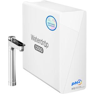 Waterdrop X12-Alkaline Mineral pH+ Reverse Osmosis System, NSF/ANSI 58&372 Certified, 1200 GPD RO Water Filter, 11-Stage Filtration Tankless RO System, 3:1 Pure to Drain, UnderSink, BPA Free