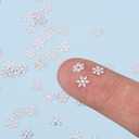 300PCS Mini Metal Snowflake, 0.2 Inch White Small Christmas Craft Embellishments Winter Tiny Snowflake Ornaments for DIY Party Decor Christmas Home Decoration