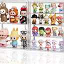 JOYZAN Acrylic Display Cases for Collectibles, 2 Packs 4 Tiers Clear Figure Display Case, Wall-Mounted Storage Box with Magnetic Door, Adjustable Figurine Display Shelf Dust-Proof Showcase Large