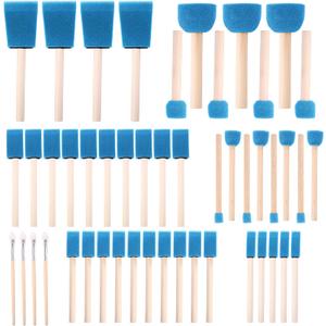 Foam Paint Brushes (48 Pack) 10 Sizes - Paint Sponge - Premium Foam Brushes - Lightweight & Durable - Sponge Paint Brush Assortment Ideal for Painting, Crafting, Acrylics, Stains, Varnishes (Blue)