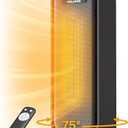 PELONIS Space Heater Indoor with 75° Oscillation & Remote, 16 Inch Portable Heater with Thermostat & 12H Timer, Electric Room Heater with Eco, Ceramic Desk Heater for Bedroom Home Office, 1500W