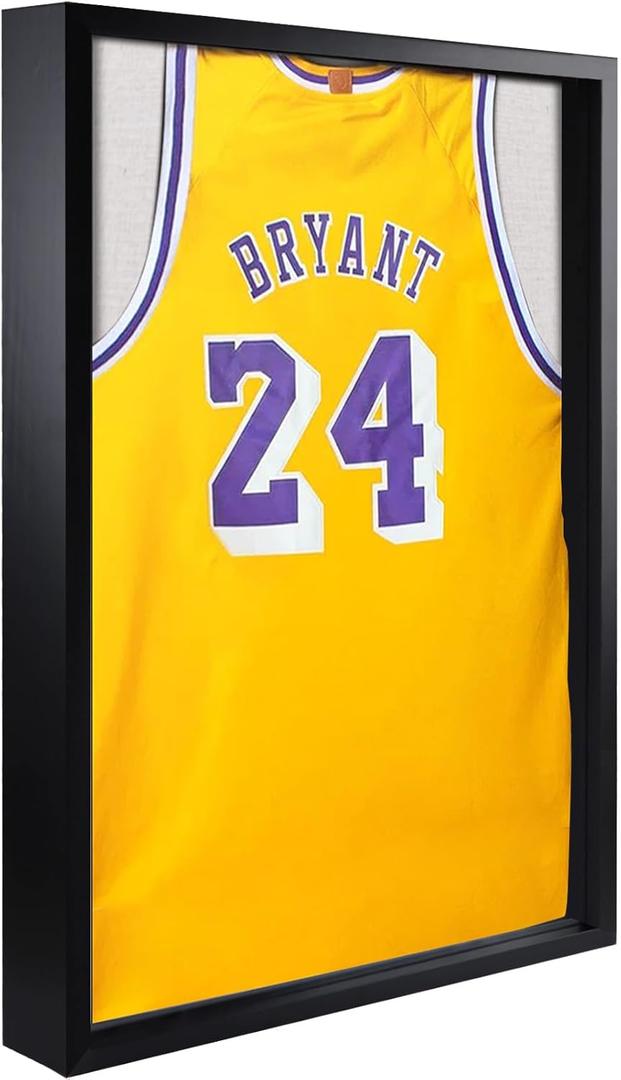 Shadow Box 20x30 Large Jersey Frame Display Case, Shadowbox Frames with Grade A Natural Pine Wood Acrylic for Football Baseball Basketball Hockey T-Shirt, Classic Black