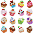 Xuhal 16 Pcs Diamond Painting Magnets DIY Diamond Painting Kits for Gem Art Magnet Fridge Stickers for Beginners Adults DIY Crafts Party(Cupcake)