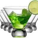  Amazing Abby - Olivia - 10-Ounce Plastic Stemless Martini Glasses (Set of 6), Reusable Cocktail Glasses, BPA-Free, Shatter-Proof, Dishwasher-Safe, Perfect for Poolside, Outdoors, Camping, and More: Martini Glasses