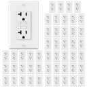 ELECTECK 50 Pack GFCI Outlets 20 Amp, Non-Tamper Resistant, Decor GFI Receptacles with LED Indicator, Ground Fault Circuit Interrupter, Wallplate Included, ETL Listed, White