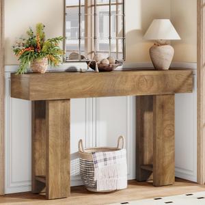Cealform Console Tables for Entryway, 47.2 Inches Long Sofa Table Behind Couch, Farmhouse Wooden Style Entry Way Table for Living Room, Hallway, Entrance, Foyer (Light Brown)
