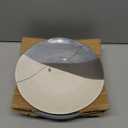 Bosmarlin Stoneware Dinner Plates, 8.5 inches, Set of 4 for Salad, Pasta, Dessert, Microwave and Dishwasher Safe, Geometric Patter (Grey, 8.5 in) (Gray)