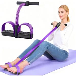 2 x 6-Tube Pedal Resistance Band for Women,Fixed High Resistance Foot Pedal Exerciser,Anti-Snap Home Gym Workout Equipment for Abdomen,Waist,Arm,Leg,Glutes,Full Body Toning & Strength Training
