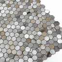 Kitchen Backsplash Tiles Peel and Stick Hexagon Penny Tile,Small Mosaic for Stove Backsplash(10sheets,Gray)