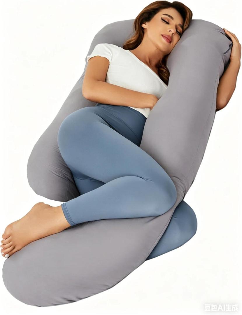 Pregnancy Pillow for Sleeping, New G-Shaped Maternity Pillow with Microfiber Removable Cover, Support Back, Hips, Legs, Belly for Pregnant Women Sleeping, 57x 31 Inch