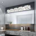 5 Lights Bathroom Vanity Light - Crystal Modern Bathroom Light Fixtures - 30W Dimmable Vanity LED Lights for Restroom - Chrome Bath Light bar Cool White Light, 34.6"-5 Lights