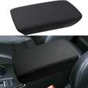 Center Console Armrest Cover for Honda Civic Accessories 2022 2023 2024 2025 2026, 11th Gen Civic Arm Rest Box Protective Cover, Middle Console Pad, Armrest Lid Leather Cover (Black Stitches)