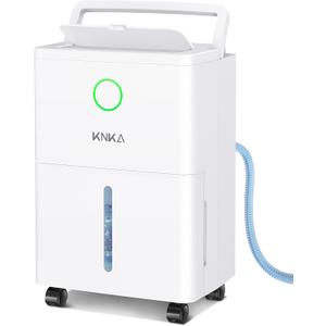 KNKA 19 Pint Quiet Dehumidifier with Drain Hose, 1300 Sq.ft Dehumidifiers for Home, Smart Humidity Control & Display, 24H Timer, Washable Filter, Idea for Bathroom Basement Bedroom RV Large Room