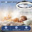 20inch Ceiling Fans Lights,68W Flush Mount Ceiling Fan with Ceiling Lights,Dimmable 3CCT,App Control,Remote Control,Timer,6 Wind Speeds Smart Low Profile Ceiling Fan for Room (C-Black)