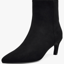 Women's Pointed Toe Ankle Boots 2.36 Inch Low Kitten Heel Booties with Side Zipper, Fall Winter Short Dress Boots Shoes, 7