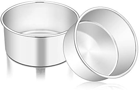 Amazon.com: TeamFar 6 Inch Cake Pan, 6 x 3 Deep Round Cake Pan Tier Baking Tins Set Stainless Steel, For Baking Steaming Serving, Healthy & Toxic Free, Deep & Straight Size, Oven & Dishwasher Safe - Set of 2: Home & Kitchen