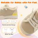 FEETCITY Toddler Boys Shoes Toddler Barefoot Shoes Kids Sneakers Tennis Shoe Slip On Baby Walking Shoe (Beige)